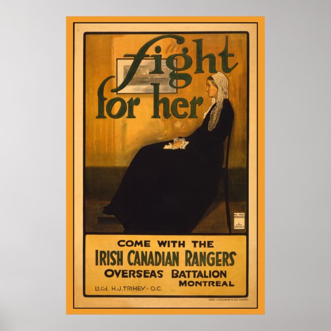 Poster Rangers irlandais canadiens, après la mère de Whis (Devant)