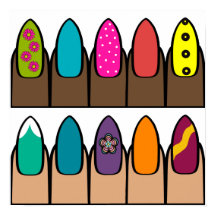 Rangs lumineux d'ongles peints