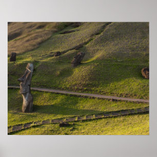 Poster Rano Raraku, Rapa Nui, Île de Pâques, Chili