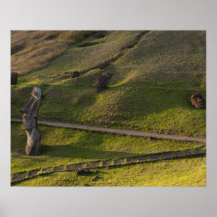 Poster Rano Raraku, Rapa Nui, Île de Pâques, Chili