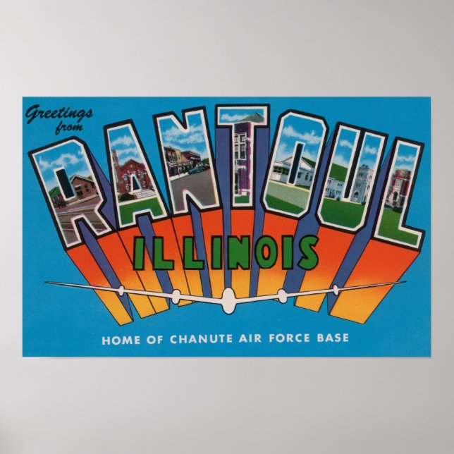 Poster Rantoul, Illinois - Scènes de grandes lettres (Devant)
