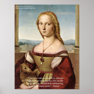 Poster Raphael Woman with Unicorn & Raphael Citation Post