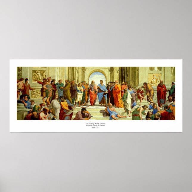 Poster Raphael's "The School of Athens" Détail vers 1511 (Devant)