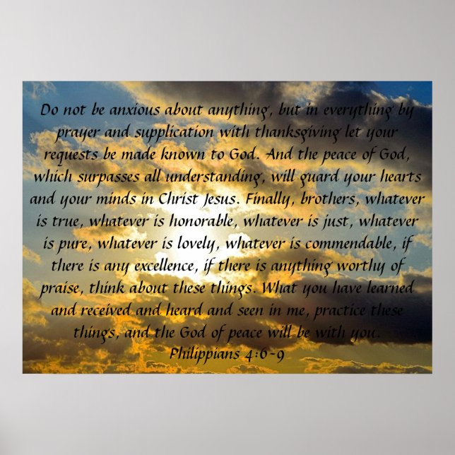 Poster rappel de verset biblique Philippiens 4:6-9" (Devant)
