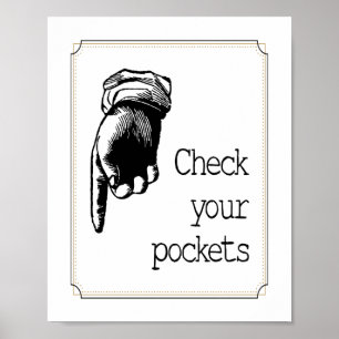 Poster Rappel Vérifiez Vos Poches Salle De Blanchisserie 