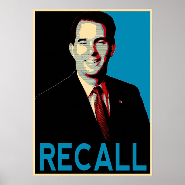 Poster Rappeler le gouverneur Scott Walker (Devant)