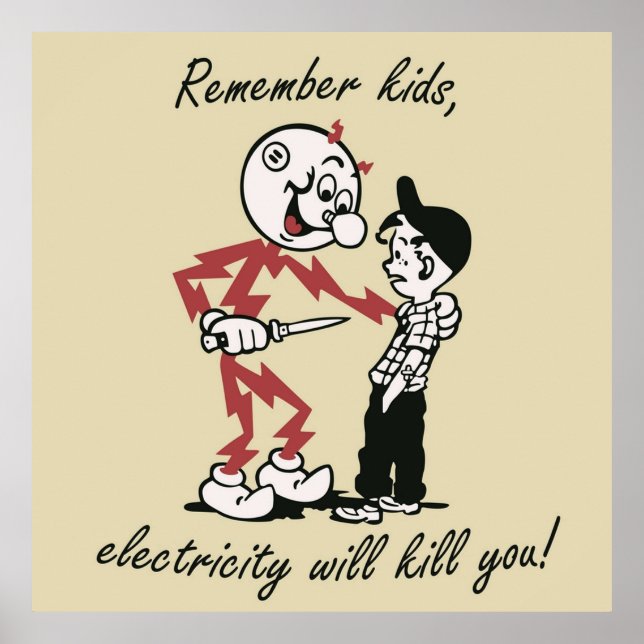Poster Rappelez-vous que les enfants l'électricité vous t (Devant)