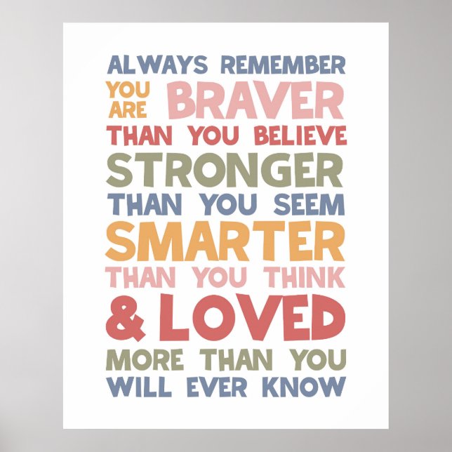 Poster Rappelez-vous toujours que vous êtes courageux (Devant)