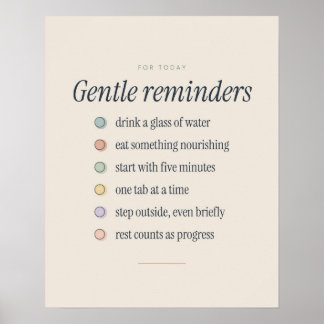 Poster Rappels Doux pour Aujourd'hui Typographie Calme