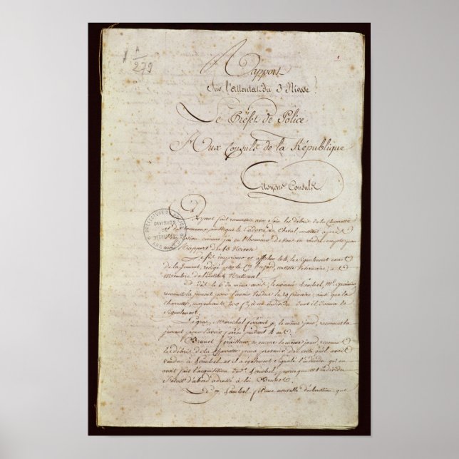 Poster Rapport de police de l'intendant à Napoléon (Devant)