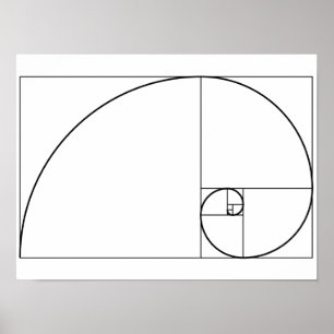 Poster Rapport d'or en spirale de Fibonacci