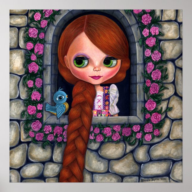 Poster Rapunzel Big Eyes Girl (Devant)