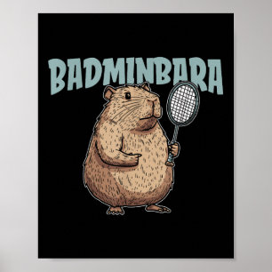 Poster Raquette de Badminbara Shuttle - Équipe de badmint