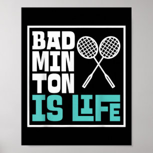 Poster Raquette de badminton - Drôle joueur de badminton