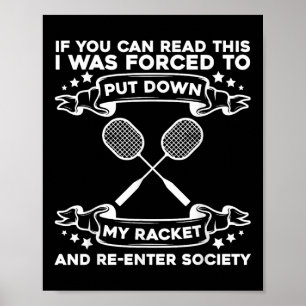 Poster Raquette de badminton - Joueur de badminton drôle