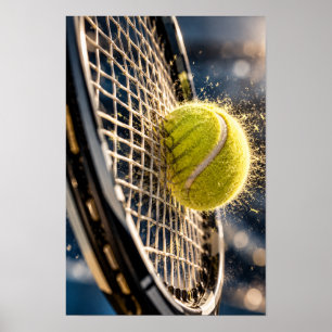 Poster Raquette de balle de tennis Impact sur toile – Spo