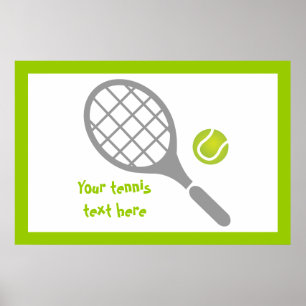 Poster Raquette de tennis et coutume de balle