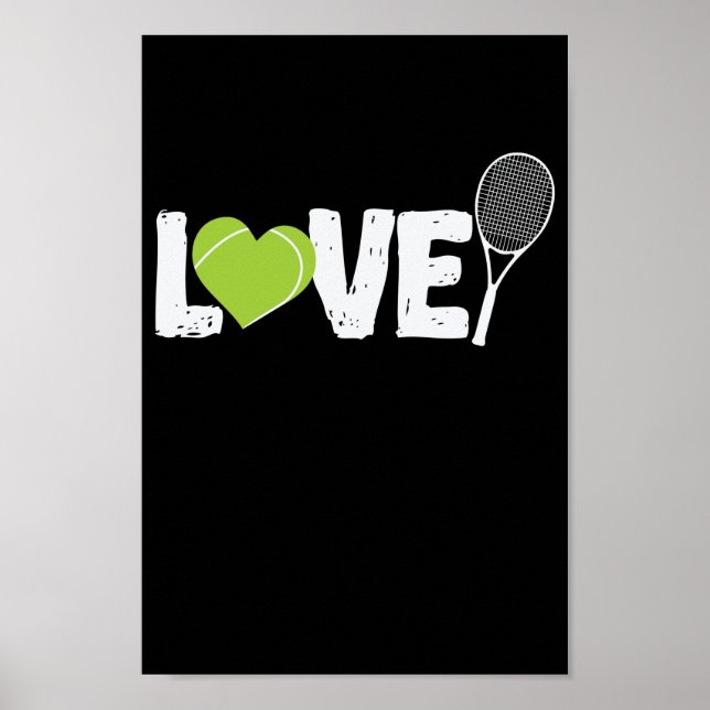Poster Raquette de tennis love (Devant)
