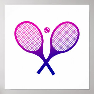 Poster Raquettes de tennis Magenta à violet Ombre