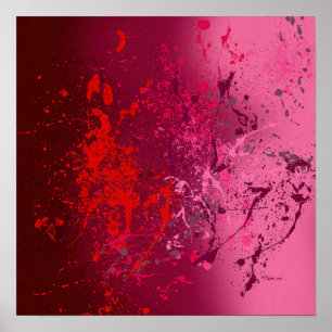 Poster Raspberry Flurry : Art abstrait par projection de
