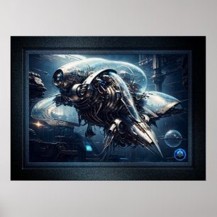 Poster Raspian Dynamorph Drone AI Art par Xzendor7