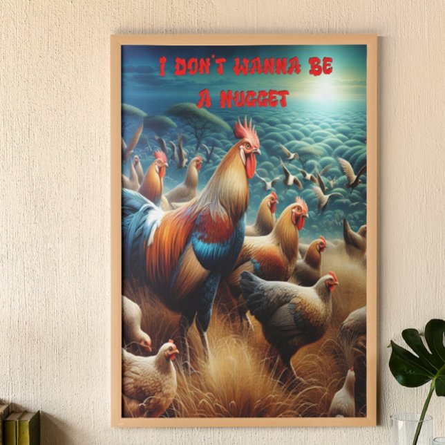 Poster Rassemblement de plumes : Les poulets errants dans (Créateur téléchargé)