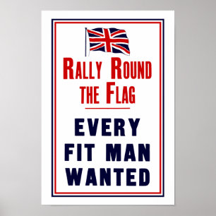 Poster Rassemblez autour du ~ de drapeau chaque homme