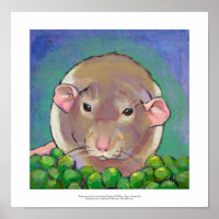 Rat gris blanc peint art amusant