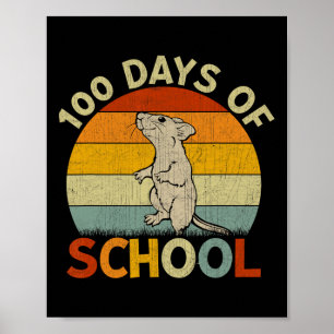 Poster Rat Retro Garçons Filles Enseignants 100ème Jour D