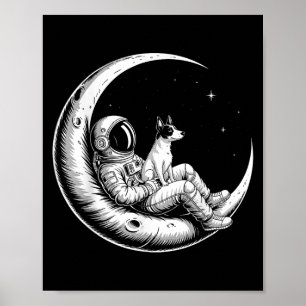 Poster Rat Terrier Astronaut Galaxy Moon Amoureux de les