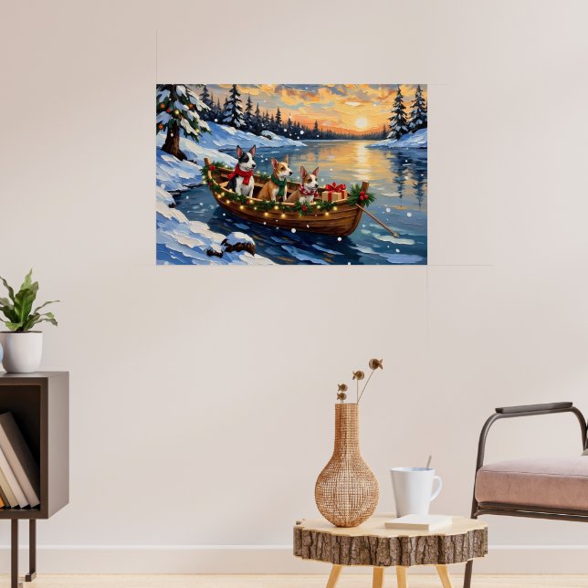 Poster Rat Terrier Christmas Boat Holiday (Salon 3)