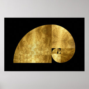 Poster Ratio d'or, spirale de Fibonacci