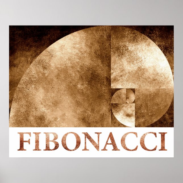 Poster Ratio d'or, spirale de Fibonacci (Devant)