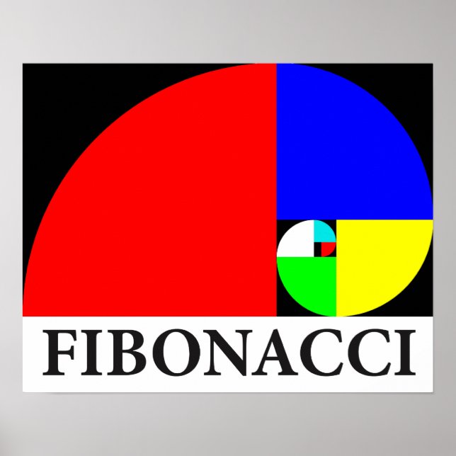 Poster Ratio d'or, spirale de Fibonacci (Devant)