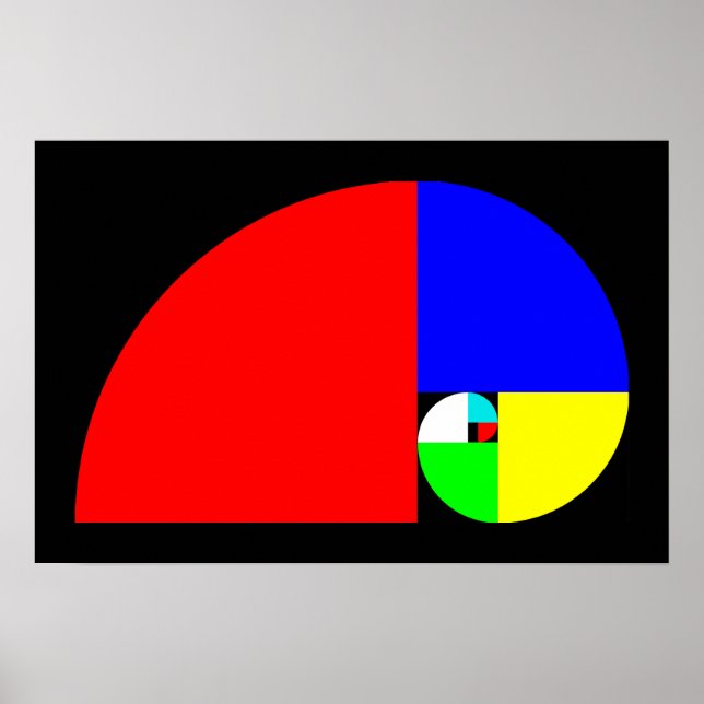 Poster Ratio d'or, spirale de Fibonacci (Devant)