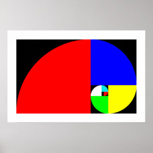 Poster Ratio d'or, spirale de Fibonacci