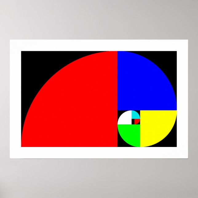 Poster Ratio d'or, spirale de Fibonacci (Devant)