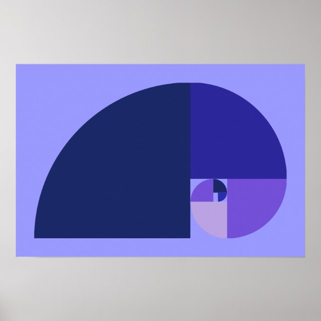 Poster Ratio d'or, spirale de Fibonacci (Devant)
