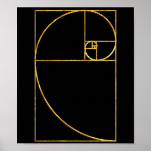 Poster Ratio d'or Spirale Sacrée Fibonacci