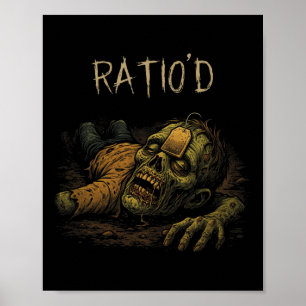 Poster Ratio'd Teag Mème Drôle Zombie Npc Ratioed Joueur