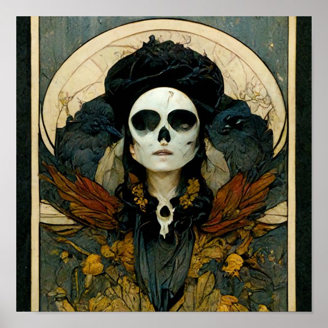 Poster Raven Sorcière Imaginaire Horreur Goth Gothique (Devant)