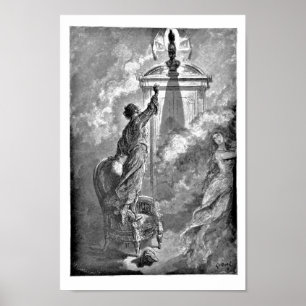 Poster Raven sur l'illustration d'Edgar Allan Poe Dore de