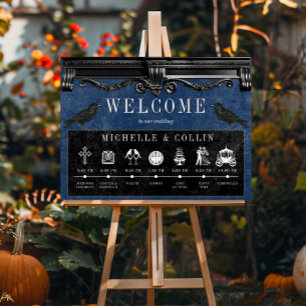 Poster Ravens noirs gothiques et ordre bleu des événement