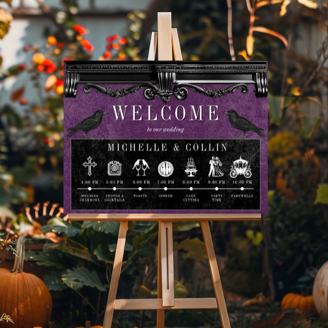 Poster Ravens noirs gothiques et violets Ordre des événem (Créateur téléchargé)