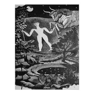 Poster Ravilier - Mai, Woodcut de Long Man Wilmington,