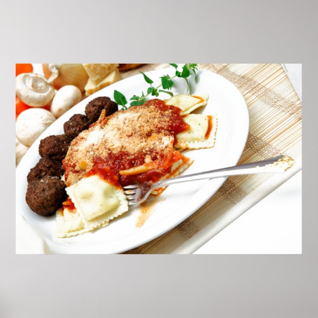 Poster Ravioli Et Boulettes De Viandes (Devant)