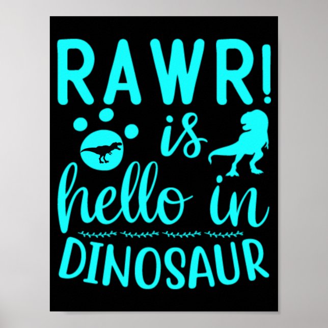 Poster Rawr ! Bonjour à Dinosaur (Devant)