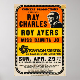 Poster Ray Charles / Roy Ayers Vintage Concert