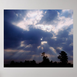 Poster rayons du soleil par des nuages