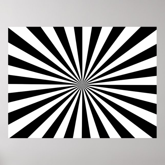 Poster Rayons noirs et blancs (Devant)